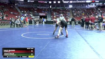 3A-165 lbs Champ. Round 2 - Colin Falck, Cedar Rapids Kennedy vs Hale Rhodes, Mason City