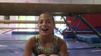 Gymnast View: Ariana Agrapides of MG Elite rocks beam with the GoPro