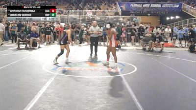 120 lbs Champ. Round 1 - Jocelyn Quiroz, Winter Springs vs Shaniah Martinez, East Bay