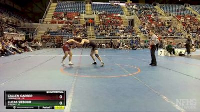 189 lbs Quarterfinal - Lucas Siebuhr, 1-Velva vs Callen Garber, Carrington