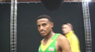 Hagos Gebrhiwet after winning 5k prelim at Moscow World Champs 2013