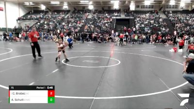 75 lbs Quarterfinal - Colton Brabec, Howells-Dodge Consolidated vs Alex Schutt, Elkhorn Valley Wrestling Club