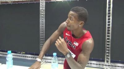 Curtis Mitchell controlling emotions into 200 semis at Moscow World Champs 2013