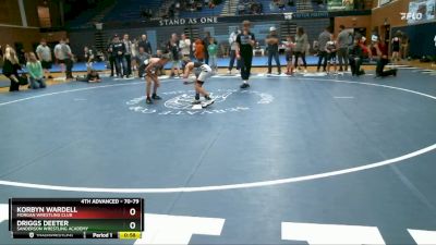 70-79 lbs Round 2 - Driggs Deeter, Sanderson Wrestling Academy vs Korbyn Wardell, Morgan Wrestling Club