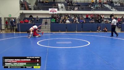 141 lbs 5th Place Match - Terrell Kinlicheenie, Arizona Christian University vs Anthony Perez Guerrero, Southern Oregon