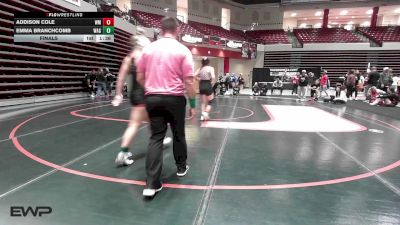 140 lbs Final - Addison Cole, Westmoore High School Girls vs Emma Branchcomb, Wagoner High School