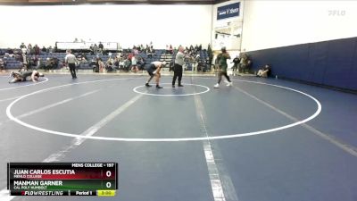 197 lbs 3rd Place Match - Manman Garner, Cal Poly Humbolt vs Juan Carlos Escutia, Menlo College