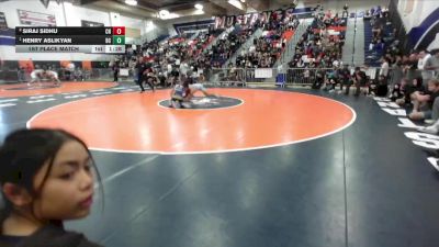 132 lbs 1st Place Match - Henry Aslikyan, Birmingham Charter vs Siraj Sidhu, Clovis North