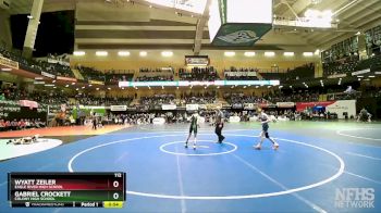 112 lbs Cons. Round 2 - Wyatt Zeiler, Eagle River High School vs Gabriel Crockett, Colony High School