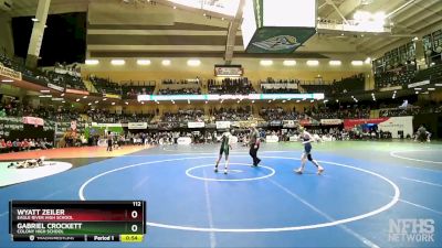 112 lbs Cons. Round 2 - Wyatt Zeiler, Eagle River High School vs Gabriel Crockett, Colony High School