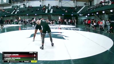 141 lbs 5th Place Match - Nathan Jerore, Michigan vs Carsen Richards, Lake Erie College