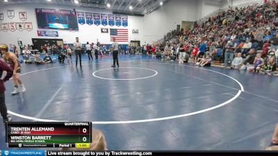 70 lbs Quarterfinal - Trenten Allemand, Carey Jr High vs Winston Barrett, Big Horn Middle School