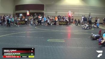 91 lbs Quarterfinals (8 Team) - Brody Corbat, Ninja Elite vs Harrison Buroker, Ragin Raisins WC