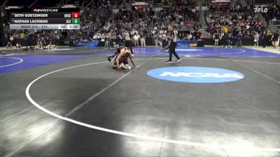 174 lbs Semifinal - Nathan Lackman, Alvernia vs Seth Goetzinger, Augsburg