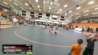 85-91 lbs Round 3 - Christopher Carabay, Lovell Middle School vs Ronan Cherry, Sheridan