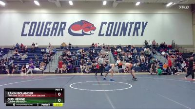 157 lbs Cons. Round 2 - Gus Menne, Corban University vs Zakin Bolander, Treasure Valley Community College