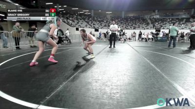 135 lbs 2nd Place - Blaike Ivie, Salina Wrestling Club vs Gracy Gregory, Shelton Wrestling Academy
