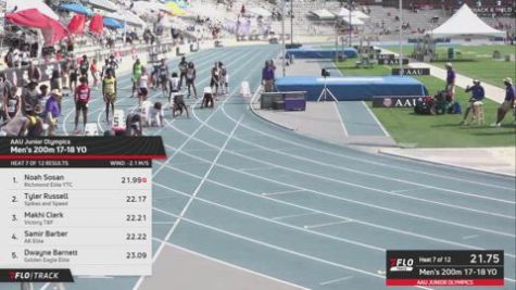 2026 AAU Junior Olympic Games - Youth Boys' 200m, Prelims 9 - Age 17-18