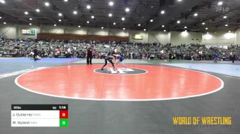 91 lbs Semifinal - Justice Gutierrez, Pomona Elite vs Morgan Hyland, The Hunt Wrestling Club