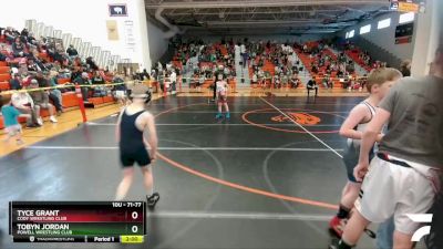 71-77 lbs Quarterfinal - Tyce Grant, Cody Wrestling Club vs Tobyn Jordan, Powell Wrestling Club