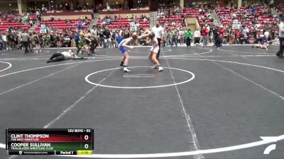 92 lbs Cons. Round 2 - Cooper Sullivan, Trailblazer Wrestling Club vs Clint Thompson, The Best Wrestler