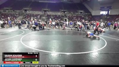 70-72 lbs Round 1 - Vaughn Schleder, Pikes Peak Warriors Wrestling vs Jayden Humphrey, Widefield Wrestling Club