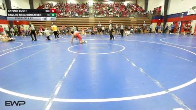 113 lbs Consi Of 8 #2 - Cayden Scott, Bixby HS Boys vs Samuel Silva Goncalves, Tulsa Union