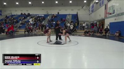 138 lbs Cons. Semi - Emme Velasco, Arizona State Club vs Manaia Tofilau, Mt. San Antonio College