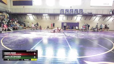 165 lbs Quarterfinal - Owen Mccracken, Purler Wrestling Academy vs Ender Rider, Kansas City Training Center