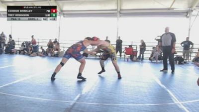 High School Boys 220 lbs Round 6 (10 Team) - Trey Robinson, Bulldog Elite (Black) vs Connor Brinkley, Precision Wrestling Academy