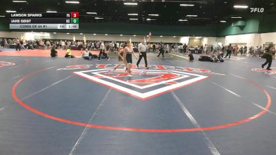106 lbs Consi Of 64 #1 - Lawson Sparks, PA vs Jake Geist, NC