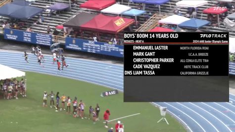 Youth Boys' 800m, Finals 7 - Age 14