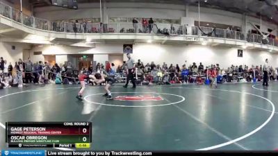 63 lbs Cons. Round 2 - Gage Peterson, Midwest Regional Training Center vs Oscar Obregon, Bulldog Premier Wrestling Club