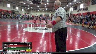 55 lbs Round 1 - Lincoln Molacek, Willmar vs Brekk Huebner, MAHACA