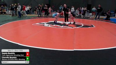 110 lbs Semis - Najalia Baublits, Team Aggression Wrestling Club vs Chevelle Boynton, Warriors Of Christ WOC- Wrestling