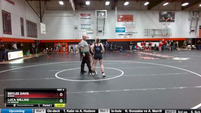 125 lbs Cons. Round 1 - Brylee Davis, Banks vs Luca Willins, La Grande