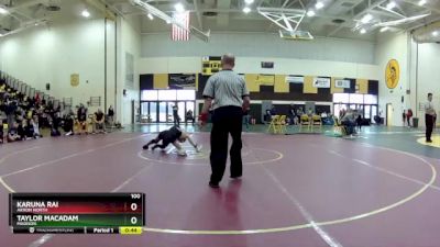 100 lbs 3rd Place Match - Taylor MacAdam, Madison vs Karuna Rai, Akron North