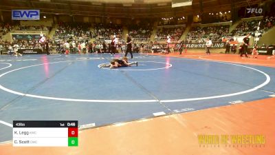 43 lbs Quarterfinal - Kashton Legg, Keystone Wrestling Club vs Cash Scott, Cowboy Wrestling Club