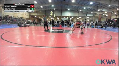 90 lbs Semifinal - Jessen Madrid, Chickasha Youth Wrestling vs Colter Hale, Powerhouse Blue