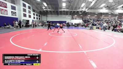 180 lbs Champ. Round 1 - Saiheron Preciado-Meza, University Of The Cumberlands vs Elizabeth Hubbard, Missouri Valley College