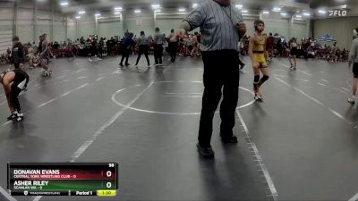 98 lbs Round 4 (8 Team) - Donavan Evans, Central York Wrestling Club vs Asher Riley, Scanlan WA