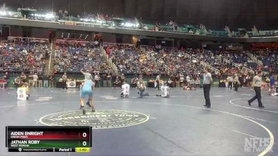 3A 106 lbs Quarterfinal - Aiden Enright, Union Pines vs Jathan Roby, West Rowan