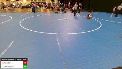 Boys 3rd-4th Grade - 84 Cons. Semis - Logan Martens, Moen Wrestling Academy vs Maverick Wendel, Immortal Athletics WC