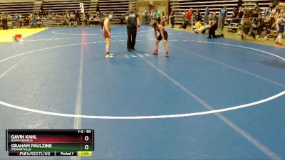 90 lbs Semifinal - Graham Paulzine, Stewartville vs Gavin Kahl, North Branch