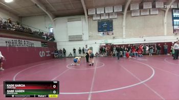 106 lbs Quarterfinal - Gabe Hagen, Wheatland vs Kade Garcia, Worland