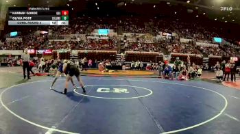 G - 155 lbs Cons. Round 3 - Olivia Post, Columbus Girls vs Hannah Gohde, Gallatin (Bozeman) Girls