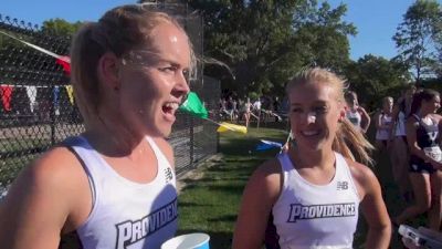 Laura Nagel and Emily Sisson after Providence 1, 2 punch at BC XC Invite 2013