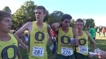 Oregon's Jeremy Elkaim, Parker Stinson and the crew after dominating at BC XC Invite 2013