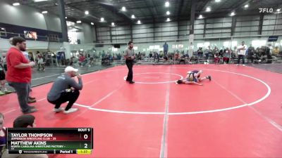 100 lbs Round 2 (6 Team) - Matthew Akins, NORTH CAROLINA WRESTLING FACTORY vs Taylor Thompson, JEFFERSON WRESTLING CLUB