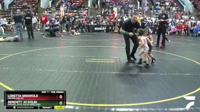 37 lbs Cons. Round 1 - Serenity Jo Dolin, Farwell Elite Youth Wrestling vs Loretta Griswold, Center Line WC